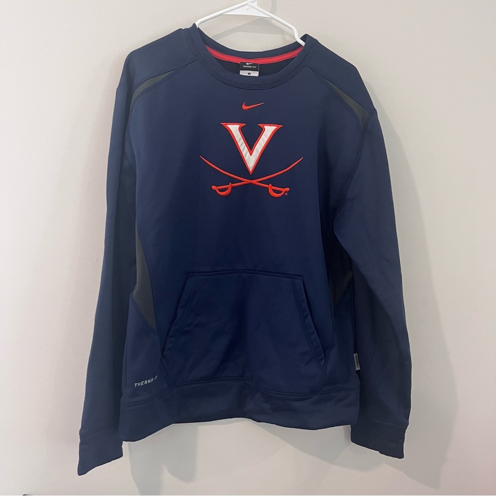 Nike University Of Virginia Cavaliers Pullover Top Thermafit Small Sweatshirt